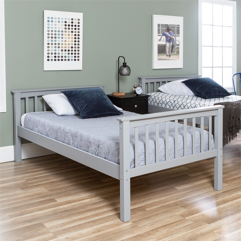 Pemberley Row Solid Wood Gray Bunk Bed Rectangular 80
