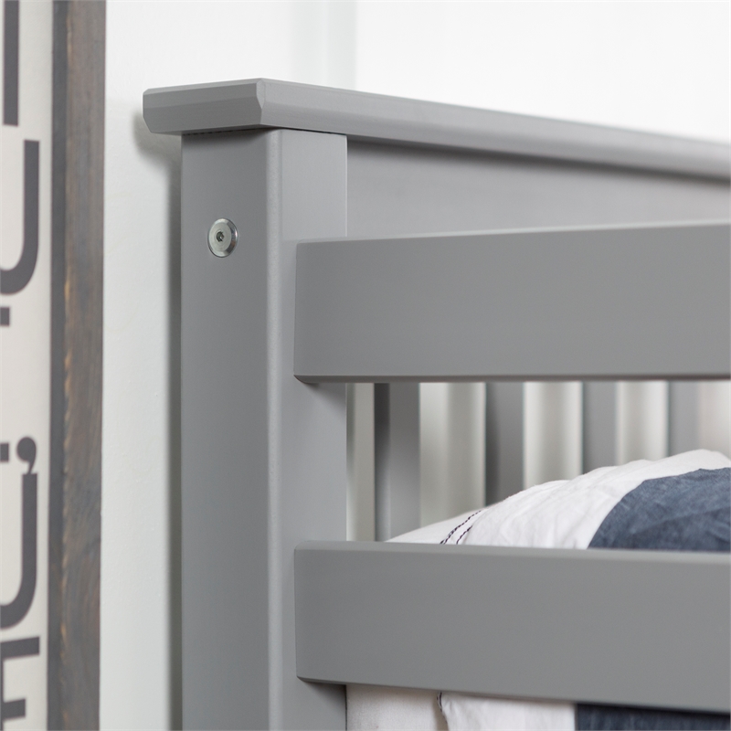 Pemberley Row Solid Wood Gray Bunk Bed Rectangular 80