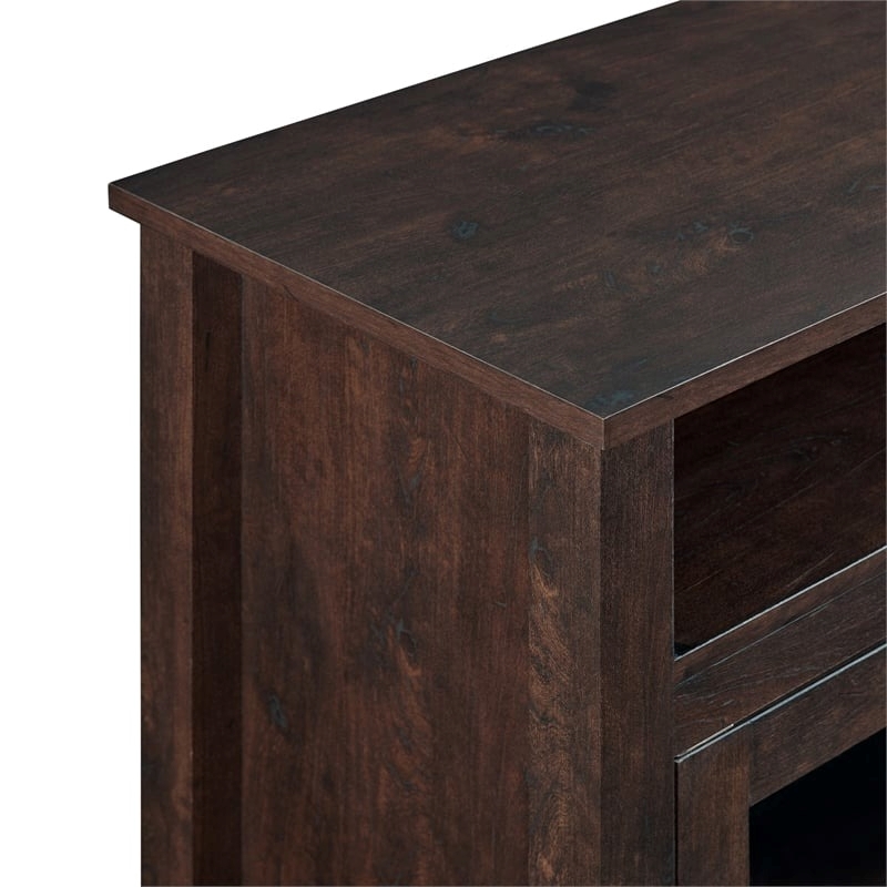Pemberly Row Traditional Wood Fireplace Stand Console for TVs up to 58
