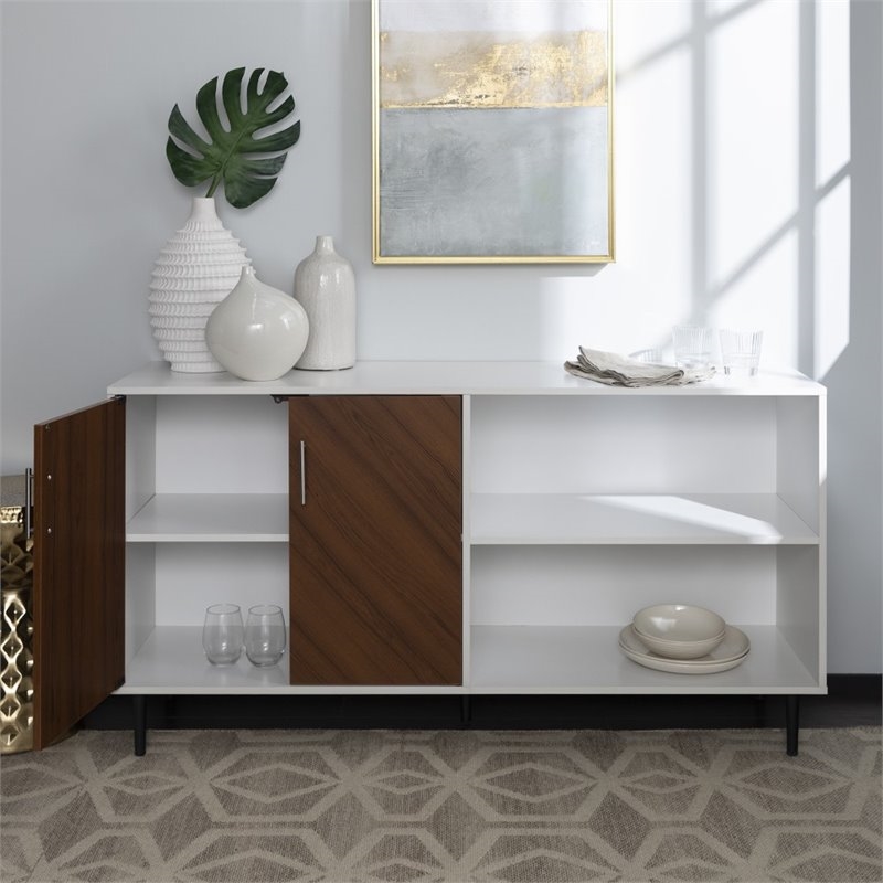 Pemberly Row Mid-Century Wood TV Console for TVs up to 58