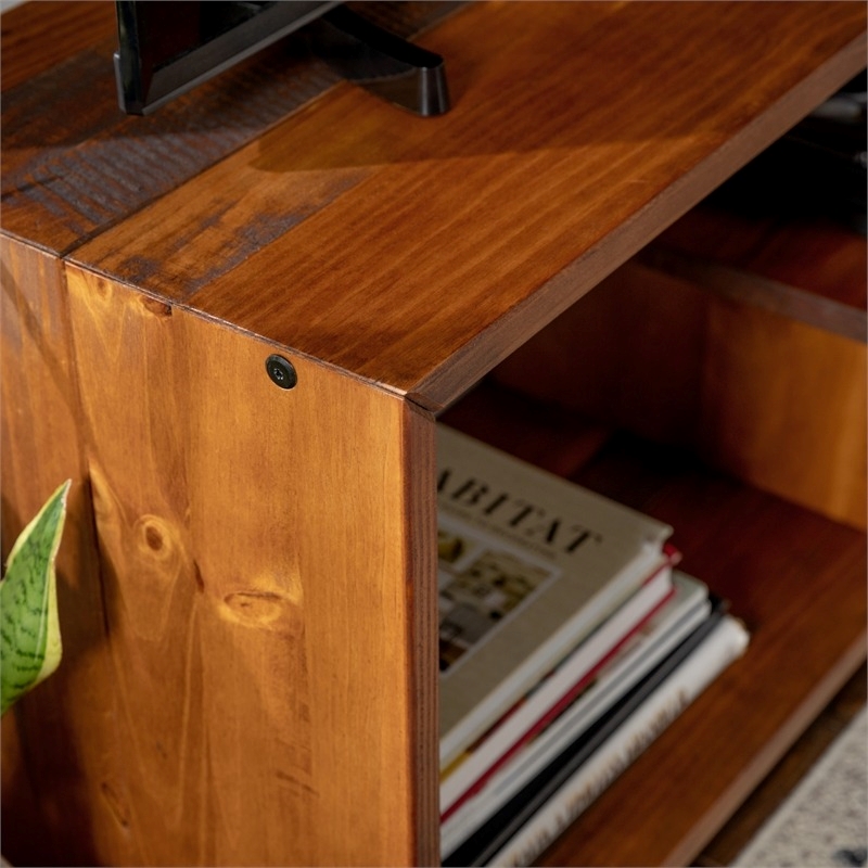 Pemberly Row Rustic Wood TV Stand Console for TVs up to 60