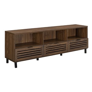 Pemberly Row Transitional Wood TV Stand Console for TVs up to 70&quot in Walnut