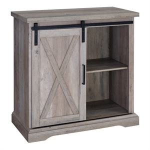 Pemberley Row MDF Gray Wash Accent Chest Rectangular Adjustable Shelving 32&quot Unassembled