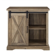 Pemberley Row MDF Rustic Oak Accent Chest Rectangular Sliding Barn Door 32