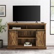 Pemberley Row Wood Rustic Oak TV Stand Rectangular Sliding Barn Doors 52