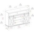 Pemberley Row Wood Rustic Oak TV Stand Rectangular Sliding Barn Doors 52