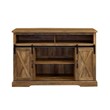 Pemberley Row Wood Rustic Oak TV Stand Rectangular Sliding Barn Doors 52