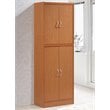Pemberly Row 4-Door and 4-Shelf Contemporary Wood Kitchen Pantry in Cherry