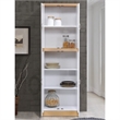 Pemberly Row 4-Door and 4-Shelf Contemporary Wood Kitchen Pantry in White