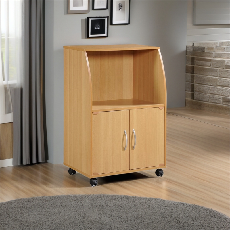 Pemberley Row Wood Beech Kitchen Cart Rectangular Wheels 33