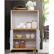 Pemberley Row Wood White Kitchen Cart Rectangular Wheels 33
