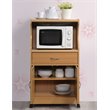 Pemberley Row Wood Beech Kitchen Cart Rectangular Wheels 42