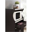 Pemberley Row Wood Chocolate Gray Kitchen Cart Rectangular Wheels 42