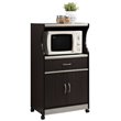 Pemberley Row Wood Chocolate Gray Kitchen Cart Rectangular Wheels 42