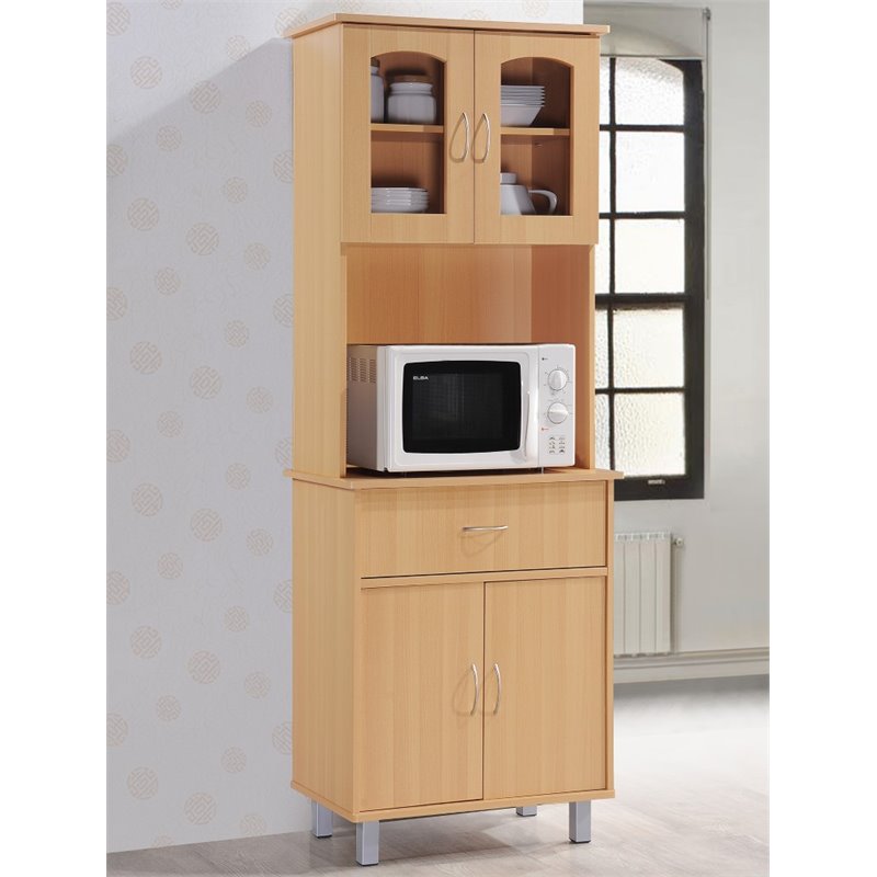Pemberley Row Beech Kitchen Cabinet Rectangular Transparent Doors 68.4