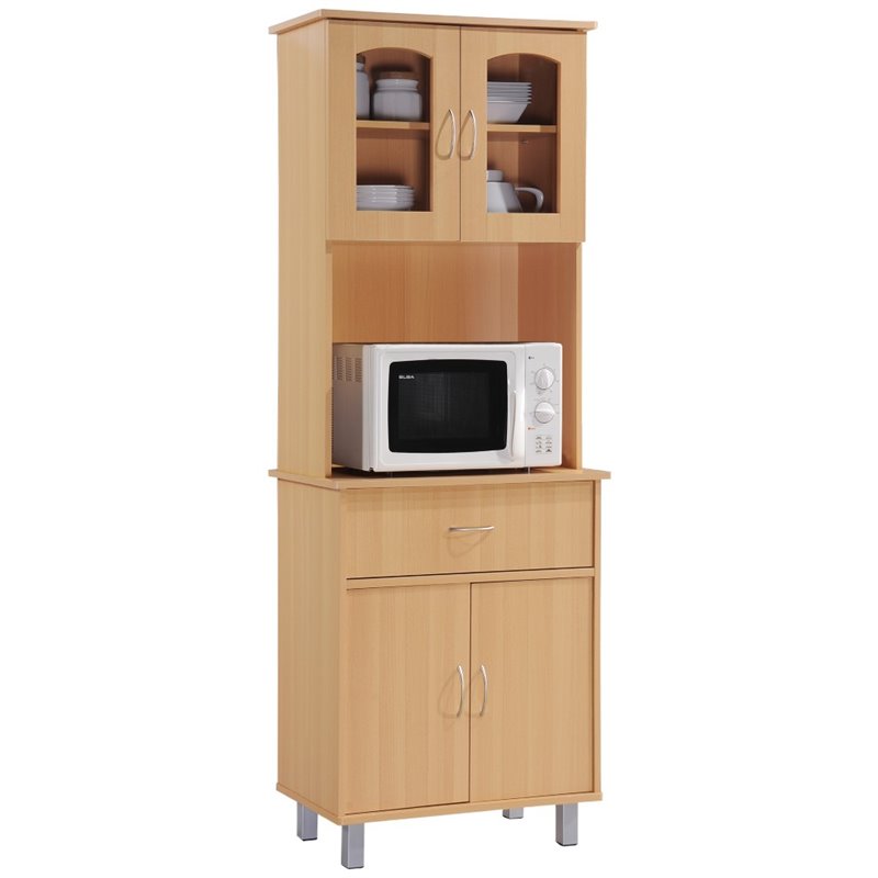 Pemberley Row Beech Kitchen Cabinet Rectangular Transparent Doors 68.4