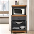 Pemberley Row Wood Gray Oak Kitchen Cart Rectangular Mobile 45