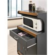 Pemberley Row Wood Gray Oak Kitchen Cart Rectangular Mobile 45