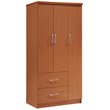Pemberly Row 3 Door Armoire with 2 Drawer in Cherry