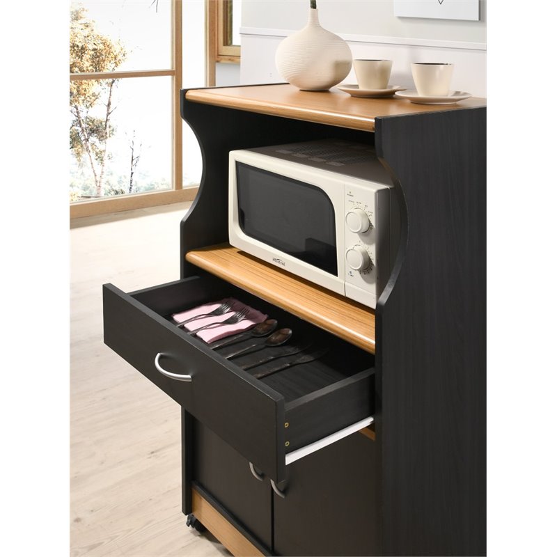 Pemberley Row Wood Black Kitchen Cart Rectangular 42