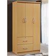 Pemberly Row 3 Door Wood Armoire with 2 Drawer in Beech Beige
