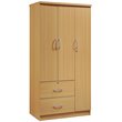 Pemberly Row 3 Door Wood Armoire with 2 Drawer in Beech Beige