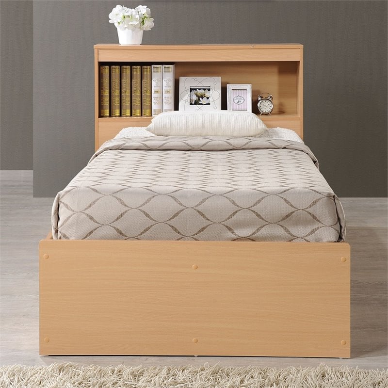 Pemberley Row Engineered Wood Beech Twin Captain Bed Rectangular With Storage 35