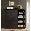 Pemberly Row Contemporary 7 Drawer Wood Chest with 2-Locking Drawer in Chocolate