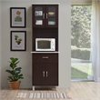 Pemberley Row Wood Chocolate Gray Kitchen Cabinet Rectangular Storage 68.4