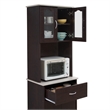Pemberley Row Wood Chocolate Gray Kitchen Cabinet Rectangular Storage 68.4
