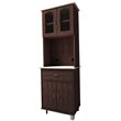 Pemberley Row Wood Chocolate Gray Kitchen Cabinet Rectangular Storage 68.4