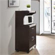 Pemberley Row Wood Chocolate Gray Kitchen Cart Rectangular Wheels 45