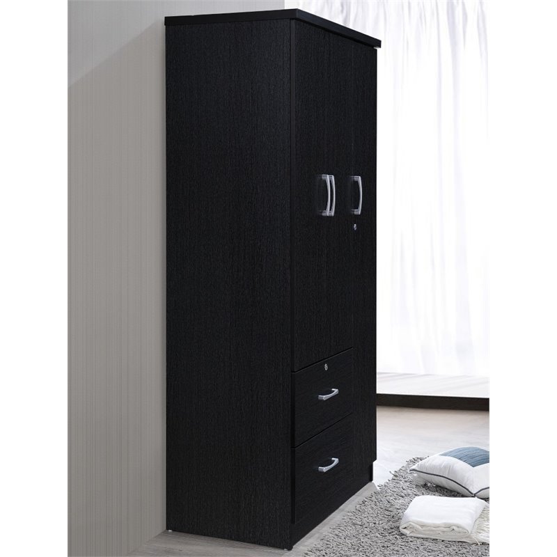 Pemberley Row Wood Black Armoire Rectangular 72