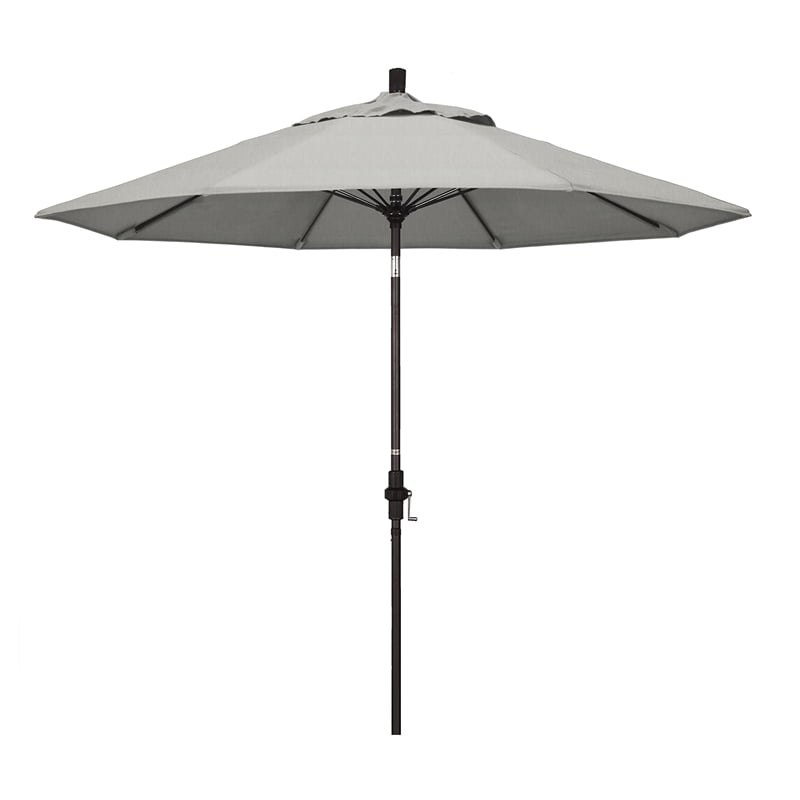 Pemberly Row Skye 9' Bronze Patio Umbrella in Sunbrella 1A Granite