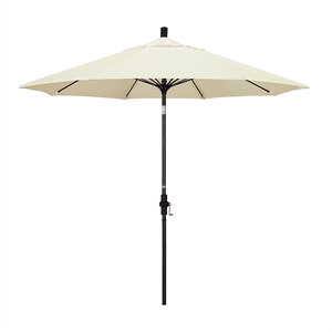 Pemberly Row Skye 9' Bronze Patio Umbrella in Sunbrella 1A Canvas