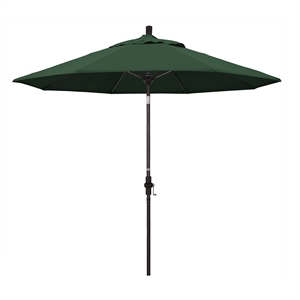 Pemberly Row Skye 9' Bronze Patio Umbrella in Olefin Hunter Green