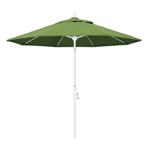 Pemberly Row Skye 9' White Patio Umbrella in Sunbrella 1A Spectrum Cilantro