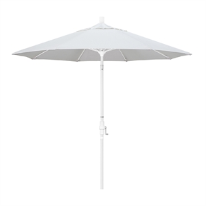 Pemberly Row Skye 9' White Patio Umbrella in Sunbrella 1A Natural