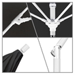 Pemberly Row Skye 9' White Patio Umbrella in Sunbrella 1A Black