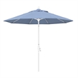 Pemberly Row Skye 9' White Patio Umbrella in Sunbrella 1A Air Blue