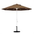 Pemberly Row Skye 9' White Patio Umbrella in Sunbrella 1A Teak