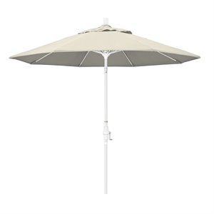 Pemberly Row Skye 9' White Patio Umbrella in Olefin Antique Beige