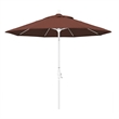 Pemberly Row Skye 9' White Patio Umbrella in Olefin Terracotta