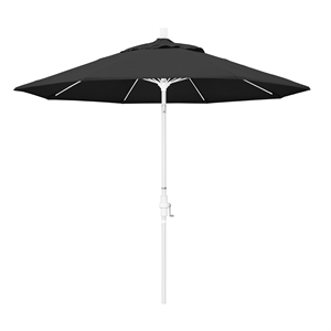Pemberly Row Skye 9' White Patio Umbrella in Pacifica Black