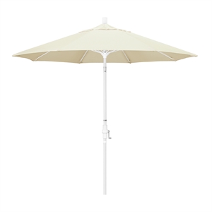 Pemberly Row Skye 9' White Patio Umbrella in Pacifica Canvas