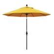 Pemberly Row Skye 9' Black Patio Umbrella in Sunbrella 1A Sunflower Yellow