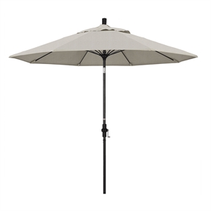 Pemberly Row Skye 9' Black Patio Umbrella in Olefin Woven Granite