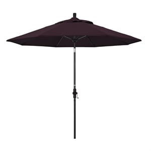 Pemberly Row Skye 9' Black Patio Umbrella in Pacifica Purple