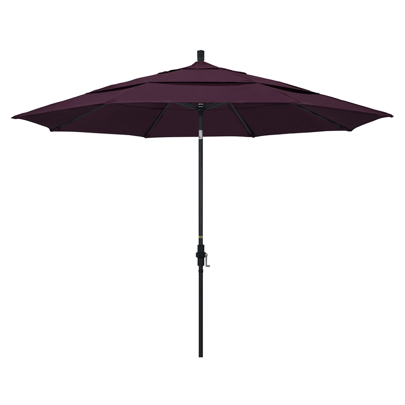 Pemberly Row 11' Black Patio Umbrella in Pacifica Purple