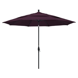 Pemberly Row 11' Black Patio Umbrella in Pacifica Purple